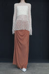 SWAYING/KNIT seamless round hem long skirt SW24SS3B23 clay color PS82